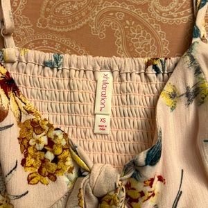 Mini Light Pink and Floral Sun Dress